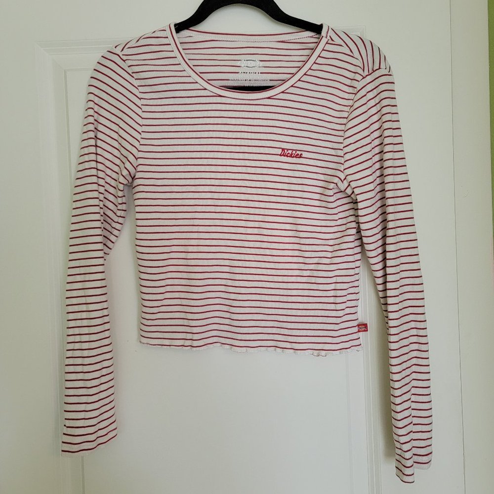 Dickies Striped long sleeve crop